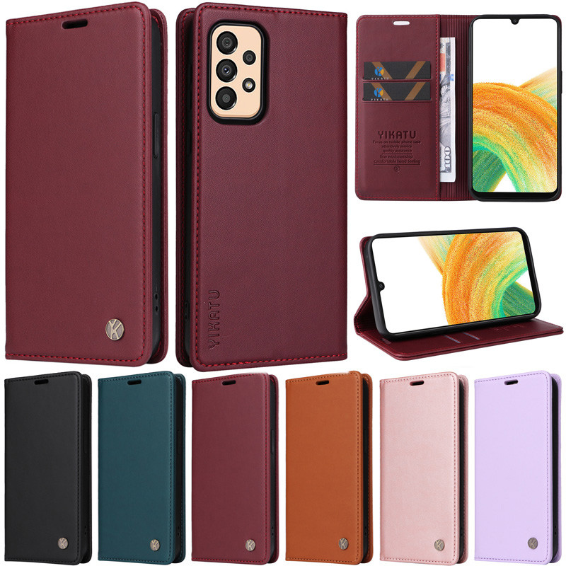 หรูหราสําหรับ Samsung A53 A33 A73 5G A52 A72 A52 5G A12 A22 5G A23 A04 A04s A04e M13 5G A32 4G M13 4G Retro Book Stand ช่องใส่การ์ดหนังกรณี