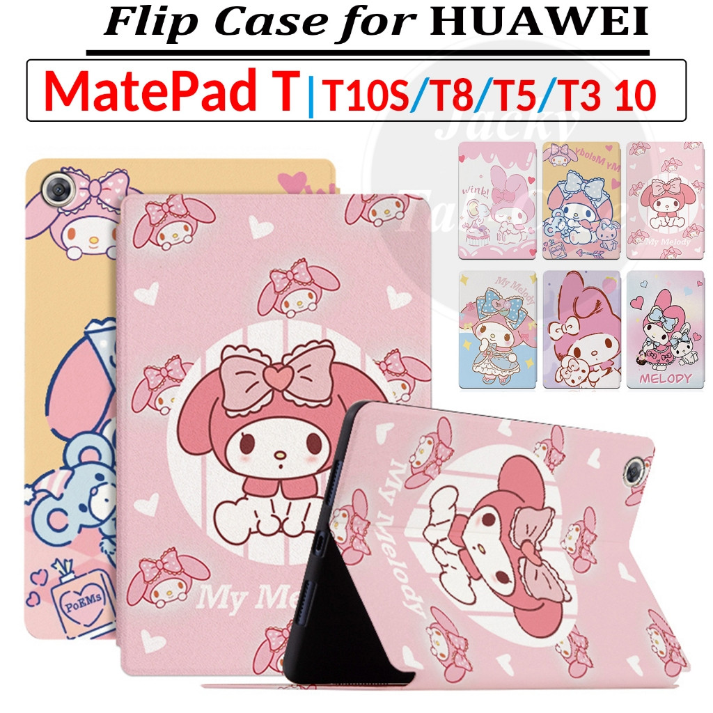 สําหรับ HUAWEI MatePad T 10S T10S T10 T8 MediaPad T3 T5 10.1 9.7 9.6 8 นิ้วแฟชั่นน่ารัก Melody Flip 