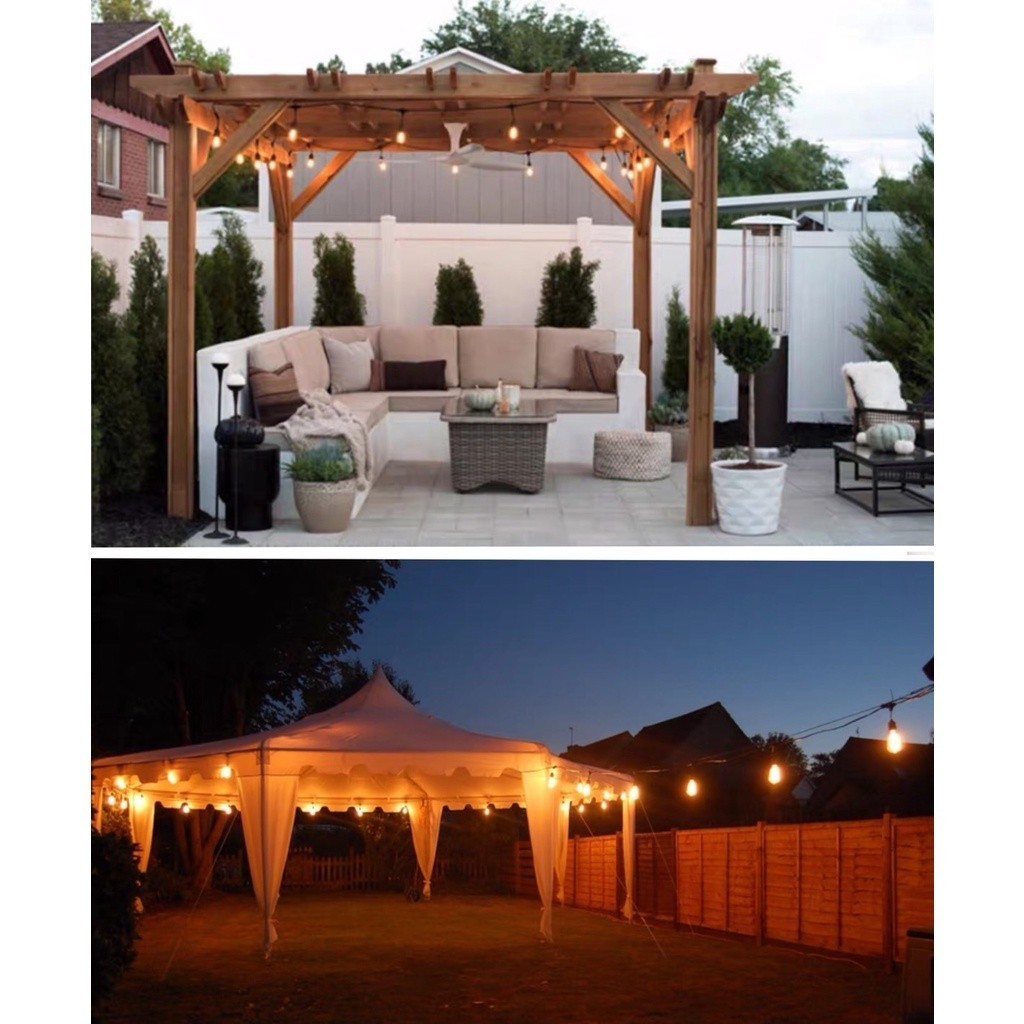 สายไฟระย้า ขั้วE27 ขั้วยางกันน้ำ 5/10/15เมตร(ราคาไม่รวมหลอดไฟ) ขั้วหลอดไฟ สายแพระย้า ต่อกันได้ สายไฟพร้อมขั้ว ไฟตกแต่ง - รูปที่ 4