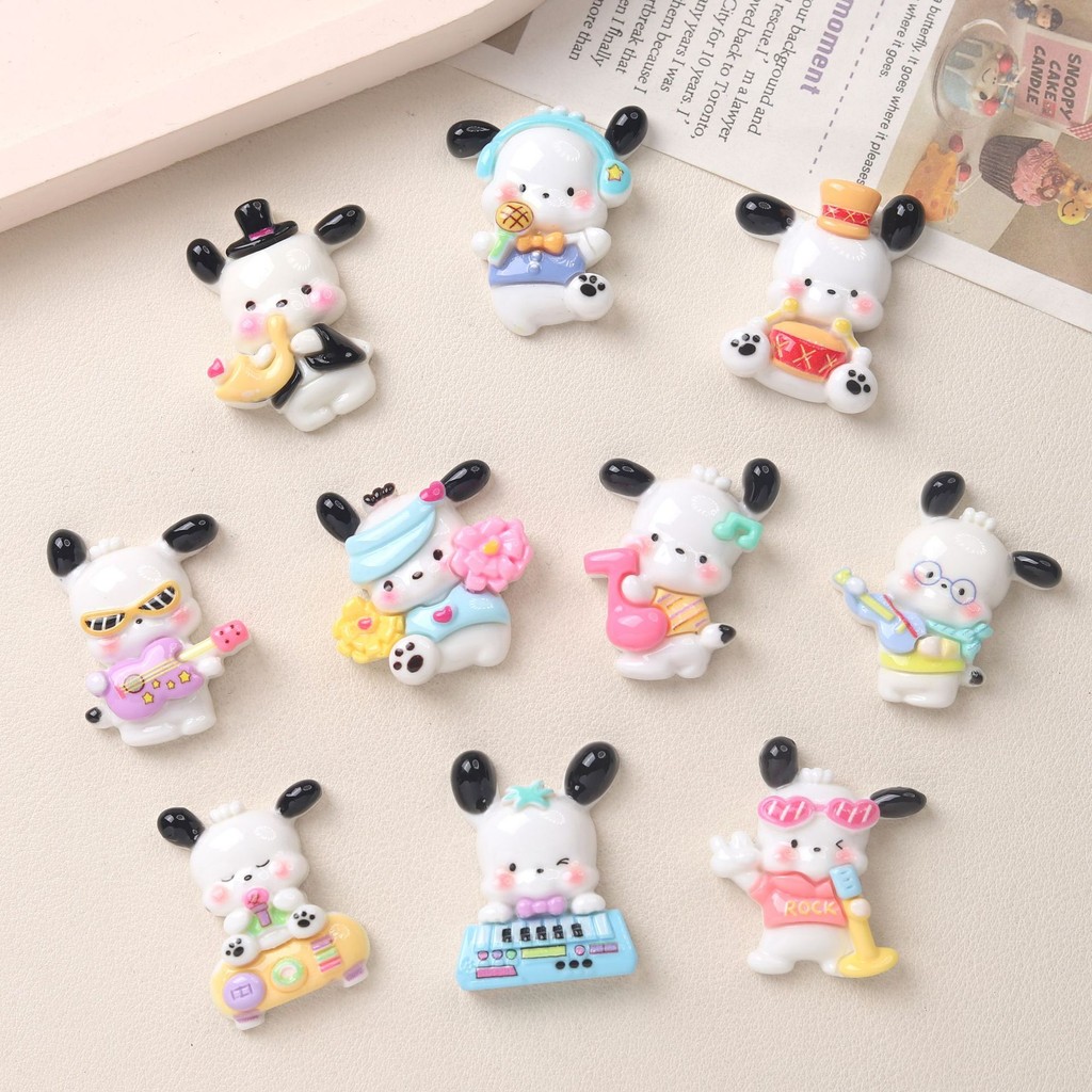 10 ชิ้นศิลปะ pochaco เครื่องรางเรซินขนาดกลางสําหรับ DIY (10-416)