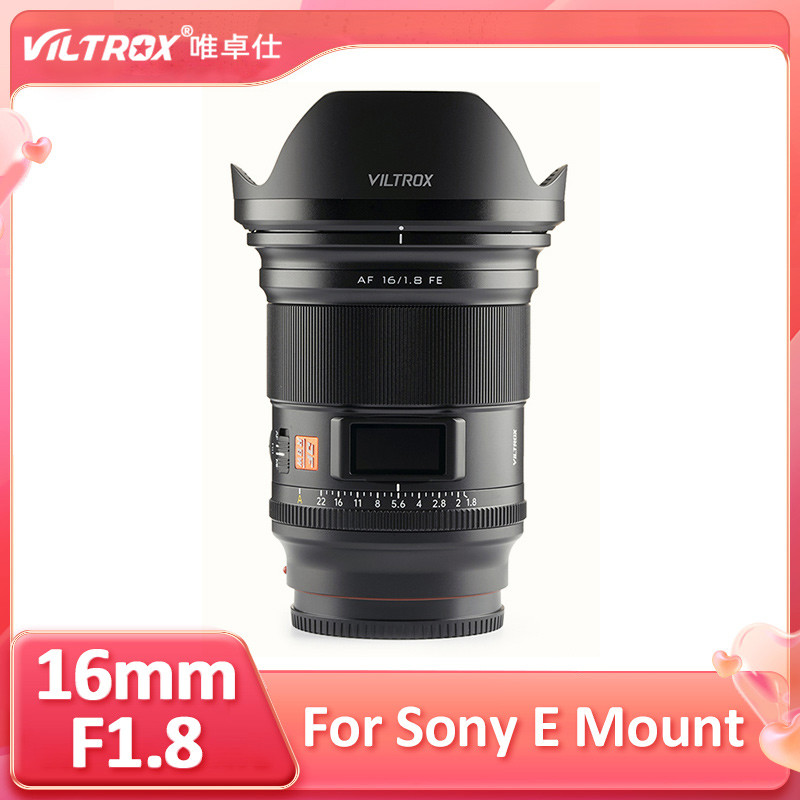VILTROX 16mm F1.8 AF Full Frame รูรับแสงขนาดใหญ่เลนส์โฟกัสอัตโนมัติมุมกว้างพิเศษพร้อมหน้าจอสําหรับกล