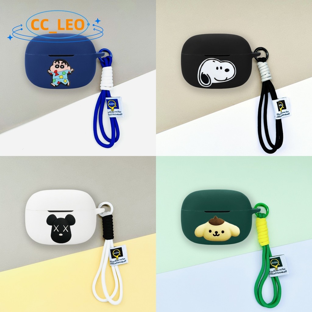 For EarFun Air2 NC Case Cartoon Snoopy Lanyard Pendant Cute Silicone Soft Case EarFun Air2 NC Shockp