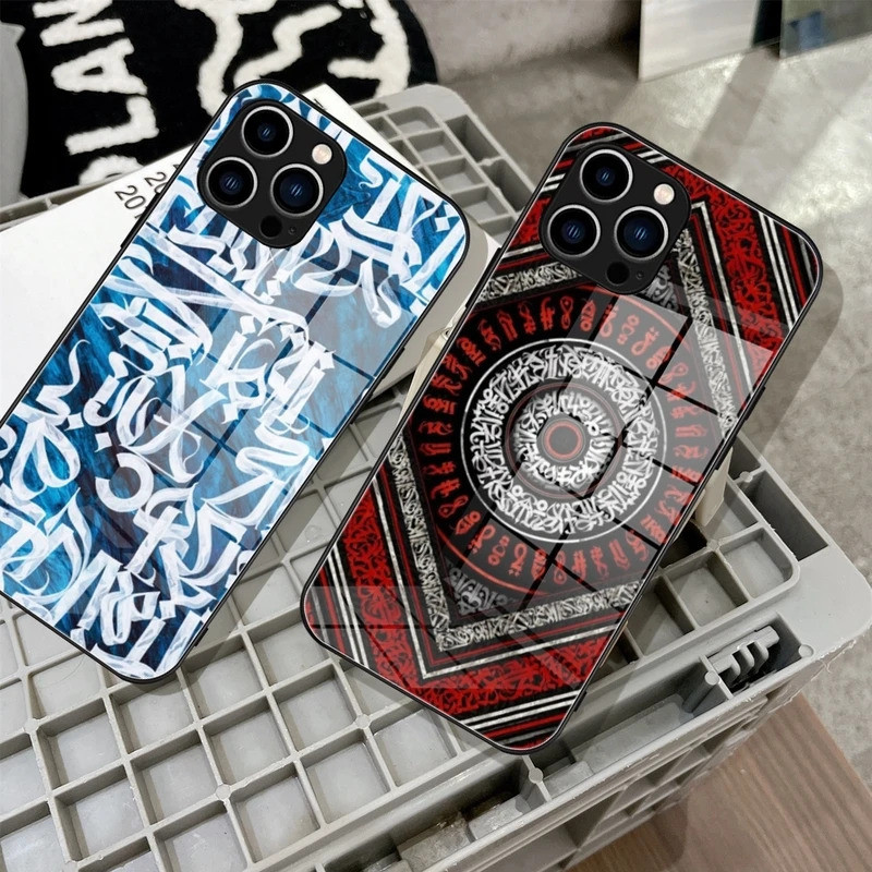 BK-1 Pokras Lampas Art Graffiti เคสโทรศัพท์กระจกนิรภัยสําหรับ IPhone 17,15 14 13 12 11 Pro Max Plus Samsung S24 Ultra S23 Fe S22 ครอบคลุม