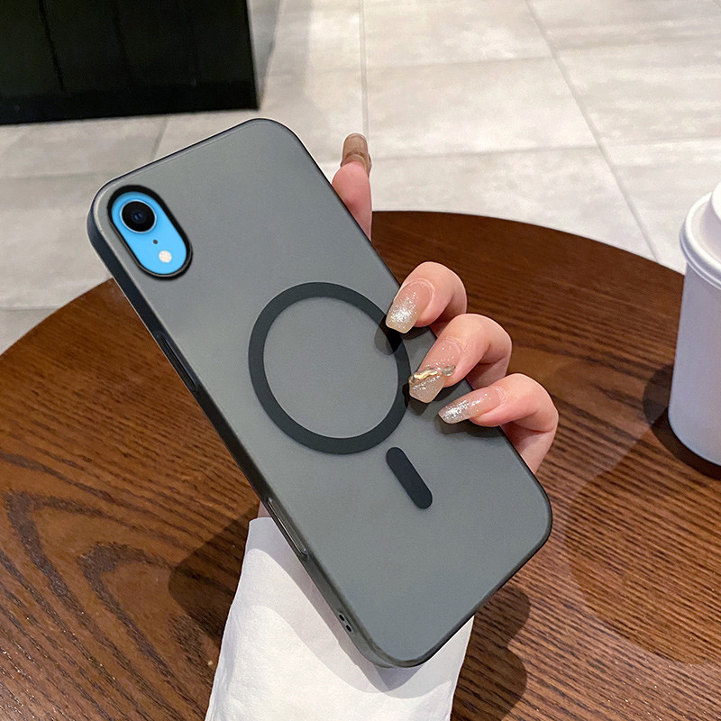 สีทึบโปร่งใสบางเฉียบ Anti Drop แม่เหล็กดูดขนาดใหญ่รูเคสโทรศัพท์เหมาะสําหรับ IPhone 16E 11 12 13 14 15 16 PRO MAX X XR 7 8 Plus - รูปที่ 4