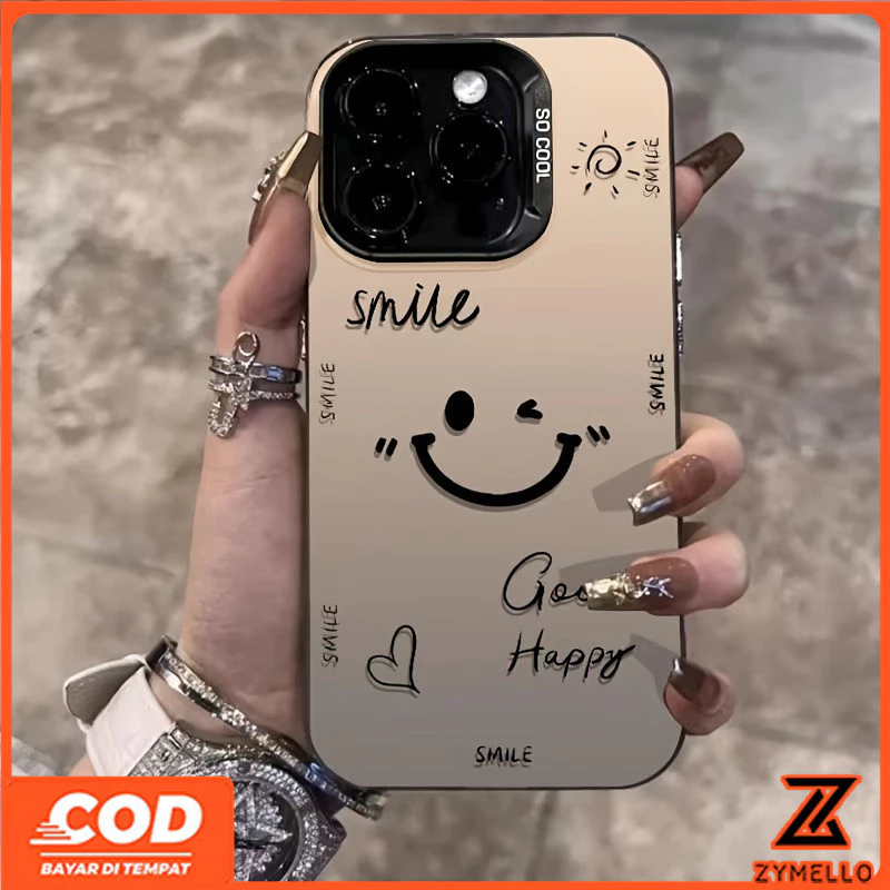 ใช้งานร่วมกับ OPPO Reno16F 16Pro 16C 15F 15ProMax 14F 14Pro 13F 13Pro 12F 12Pro 11F 11Pro 10Pro 8T 8Z 7Z 6Z happy smiley face กันกระแทก TPU โทรศัพท์มือถือกรณี