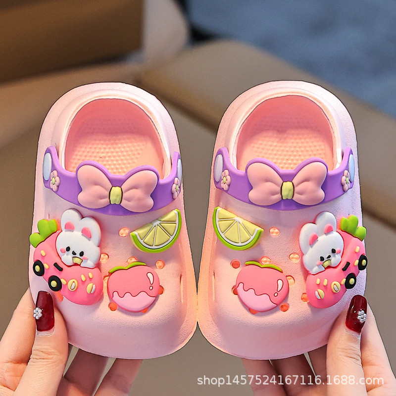 เด็กรองเท้าแตะฤดูร้อนสาวเป่าโถวหลุมรองเท้าเด็กในร่มนุ่มแต่เพียงผู้เดียวทารกกันลื่นการ์ตูนเด็กรองเท้าแตะ