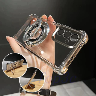 เคส Samsung S24 FE ทรงขายึดถุงลมนิรภัยป้องกันการตกเคสโทรศัพท์แบบใส CDSJ