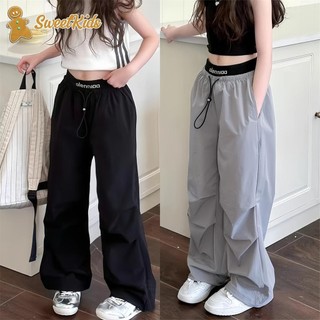 【Sweet Kids】4-14Years old Kids Pants Girls' Cargo Pants Summer Fashion Straight Casual Jogger Pants
