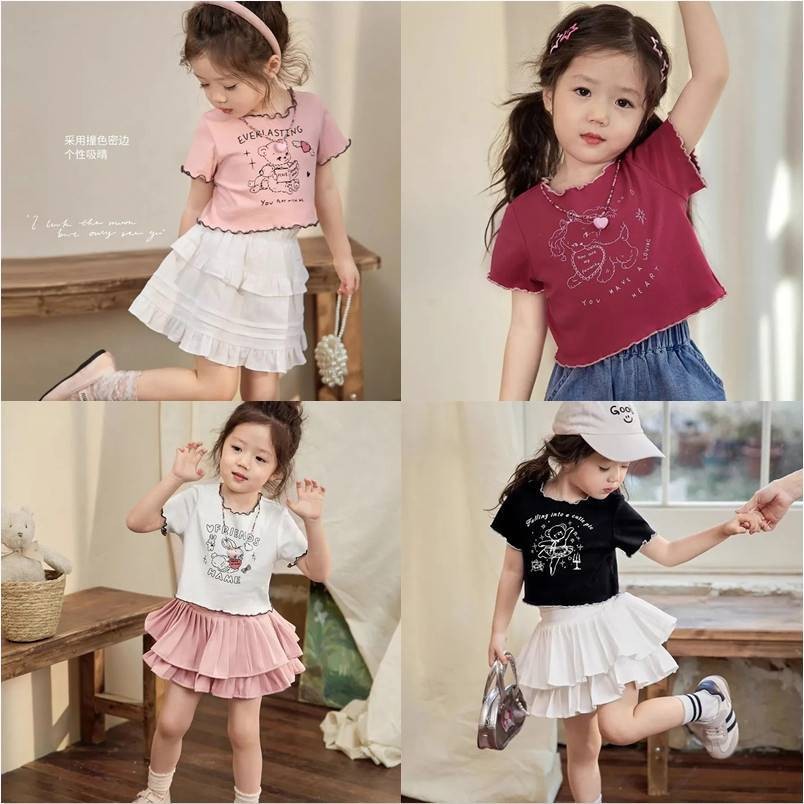 พร้อมส่งในไทย💥💥เสื้อยืดแขนสั้นเด็กผู้หญิง แฟชั่นฤดูร้อนาใหม่ เนื้อผ้าใส่สบาย