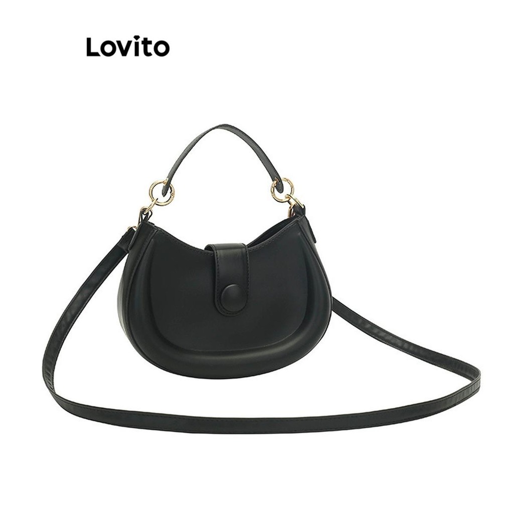 Lovito กระเป๋าสะพายข้าง Hle สีมาการอง เรียบง่าย ดีไซน์ทันสมัย เรียบง่าย น่ารัก กระเป๋าสะพายไหล่ขนาดเล็กสำหรับผู้หญิง LFA71275