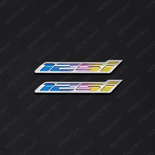 2pcs 3D คลิกและ 125i หรือ 150i Burnt ไทเทเนียมสีฟ้า Emboss ตัวอักษร Hard Emblem กันน้ํา Badge Decal ถังล้อสติกเกอร์สําหรับ Honda รถจักรยานยนต์ Decor
