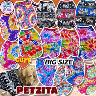 🇹🇭พร้อมส่ง🇹🇭 🌈🟦🔆🟣 BIG SIZE เสื้อแขนกุด ลายมัดย้อม ผ้าใส่สบาย เสื้อสุนัข หมา สุนัขพันธ์ใหญ่ หมาใหญ่