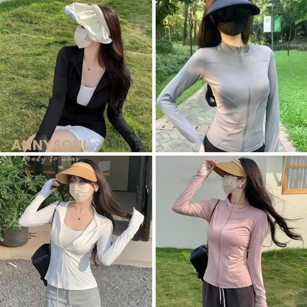 เสื้อแขนยาวผ้าซีลเย็นกันแดดสำหรับผู้หญิง สไตล์ใหม่