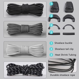QUANTZY 1 คู่ Quick Lace Kit, Creative รอบเทนนิสไม่มี Tie Shoelaces, แฟชั่นไม่มี Ties วิ่งรองเท้าผ้าใบเชือกผูกรองเท้าสําหรับอุปกรณ์เสริมรองเท้า