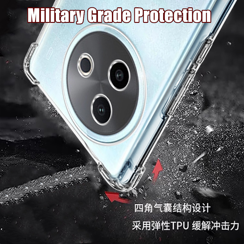 สําหรับ Vivo Y39 5G V2436 ซิลิโคนเหลวใสแบบยืดหยุ่น Anti-Yellowing ฝาหลัง 4 มุมเคสเยลลี่