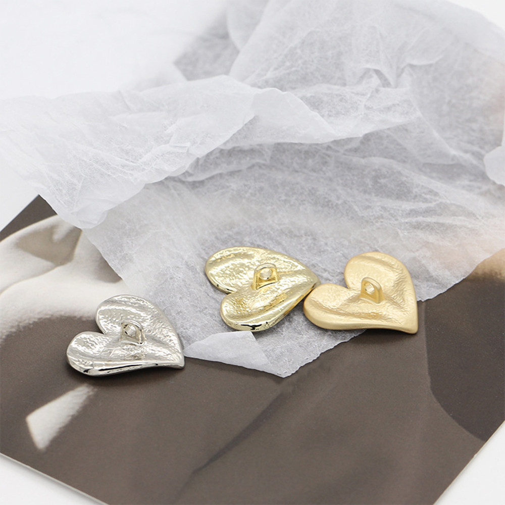 10ชิ้นชุดมินิมอลหัวใจปุ่มโลหะออกแบบคลื่นผิดปกติ-18มิลลิเมตร/23มิลลิเมตรขนาดทองเงินทรายทอง-เสื้อผ้าอุปกรณ์งานฝีมือทําเองพรีเมี่ยมเย็บกระดุม - รูปที่ 3