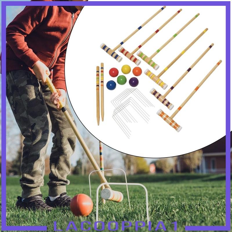 [Lacooppia1] Six Player Croquet Set สนามหญ้า Croquet Game Set Croquet Set for 6 ผู้เล่น