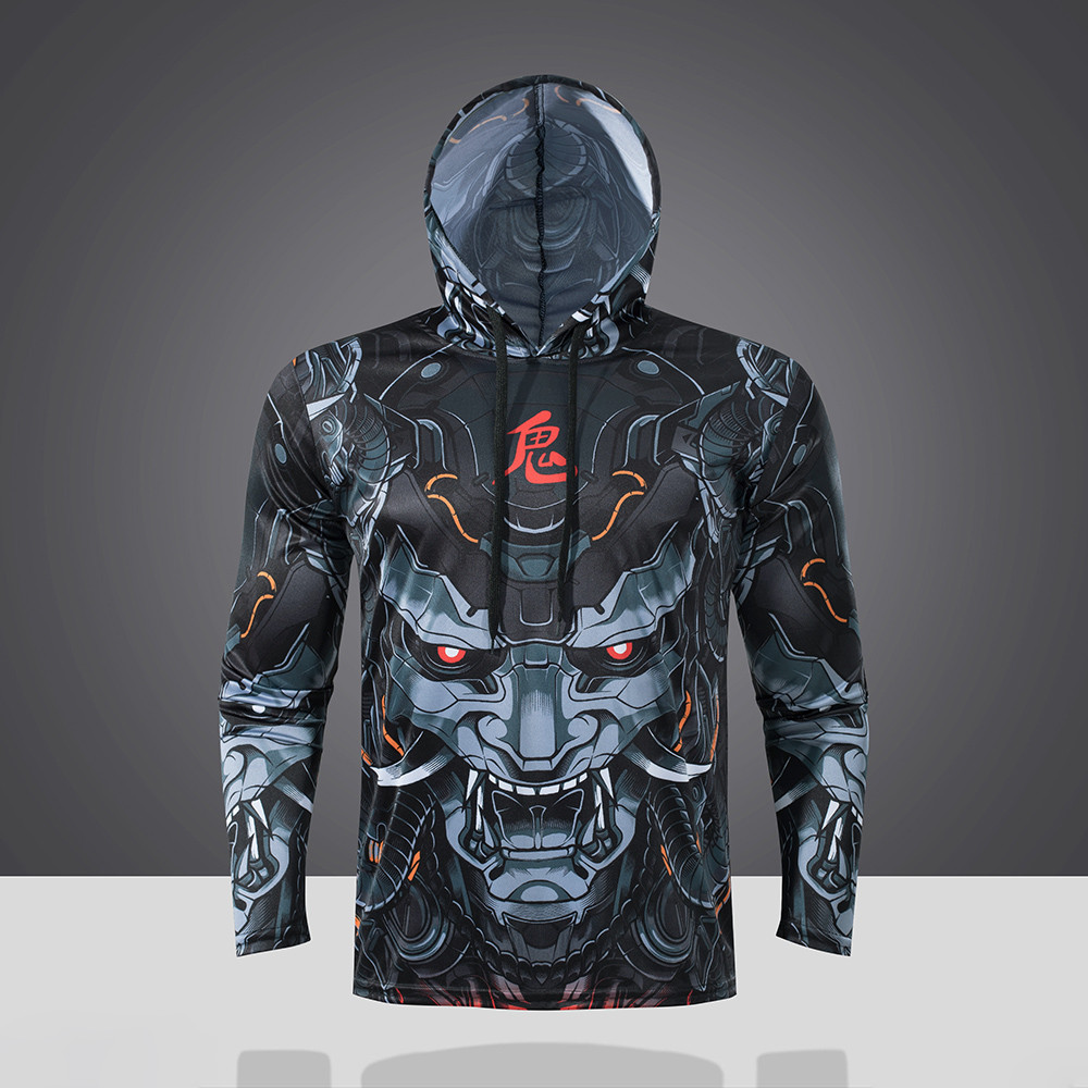 เสื้อกีฬาพิมพ์ลาย ฮู้ด เสื้อปั่นจักรยานผู้ชาย แขนยาว ลายเท่ห์ ราคา ถูกที่สุด ดีลบีเคเค แกลเลอรีภาพที่ 4