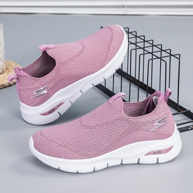รองเท้าผู้หญิง - Kasut Wanita Nyaman & Ringan SKERCHERS_ARCH-FIT*รองเท้าผ้าใบตาข่ายระบายอากาศน้ำหนักเบาสำหรับออกกำลังกายกลางแจ้ง 232041 ถุงเท้าของขวัญฟรี รีบหน่อย! UKSN ZQZ4.