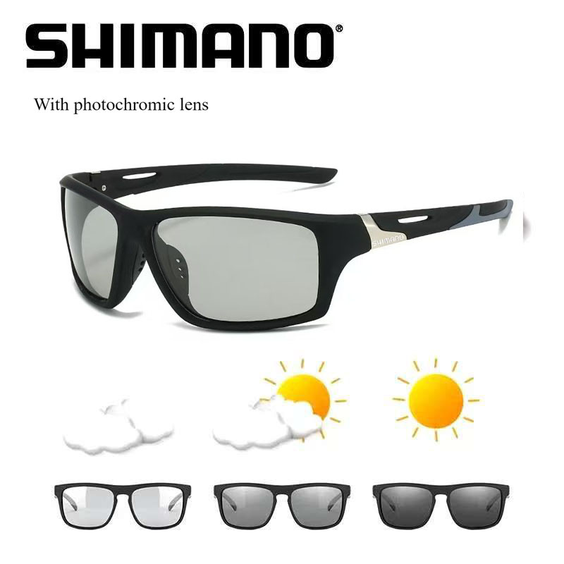 SHIMANO Photochromic Sun แว่นตาแว่นตากันแดดโพลาไรซ์ผู้ชายสําหรับชาย Shades สําหรับตกปลา Shades Polar
