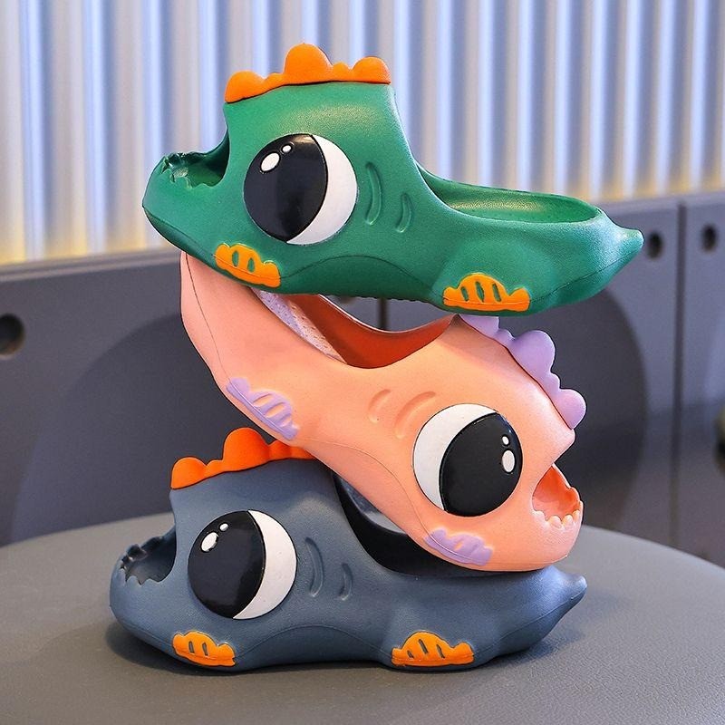 Kid Slippers(16-21 ซม.) 2025 ฤดูร้อนไดโนเสาร์ Anti-slip รองเท้าแตะเด็กแฟชั่น Soft-soled สบายรองเท้า Unisex Boy Girl รองเท้าแตะ