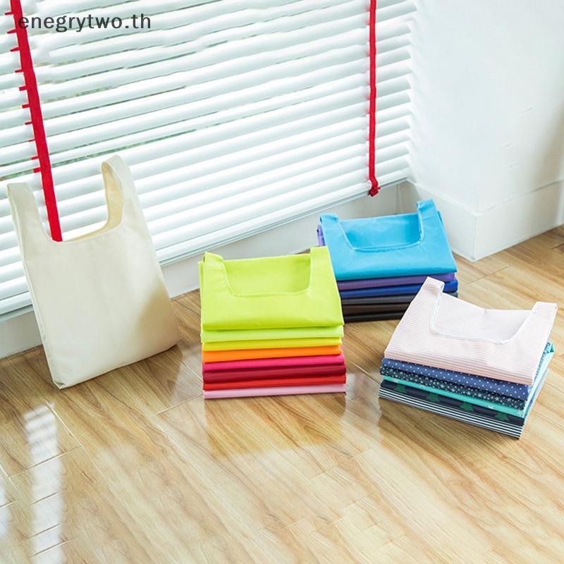 Hb & ผม 1PC- Reusable โพลีเอสเตอร์แบบพกพาไหล่กระเป๋าถือสตรีพับกระเป๋าช้อปปิ้งกระเป๋าเดินทางร้านขายของชําแฟชั่นกระเป๋า TH