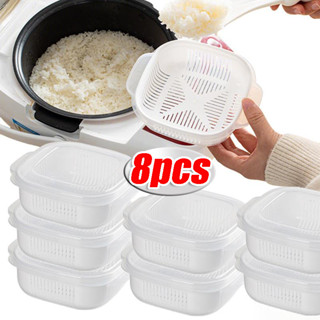 1-8 พีซี ชุดข้าวย่อยกล่องบรรจุภัณฑ์-เตาอบไมโครเวฟปลอดภัยสดเก…