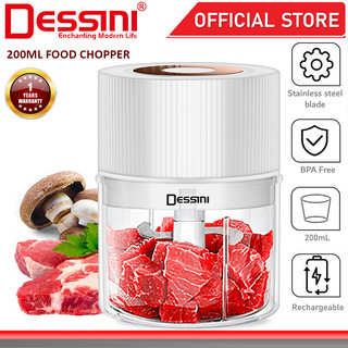 DESSINI ITALY 200mL USB Rechargeable Capsule Cutter Spin Chopper Blender Grinder Mixer Mincer Juicer Pengisar Pengadun