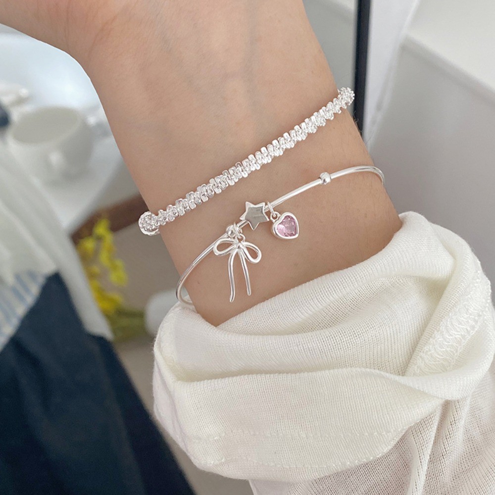 ประณีตหัวใจรักมุกผีเสื้อสร้อยข้อมือและกําไลสําหรับผู้หญิงเครื่องประดับแฟชั่นที่สง่างามของขวัญ