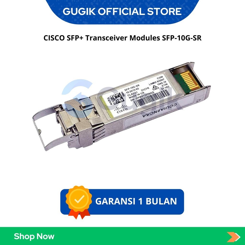 โมดูลรับส่งสัญญาณ CISCO SFP+ SFP-10G-SR ของแท้