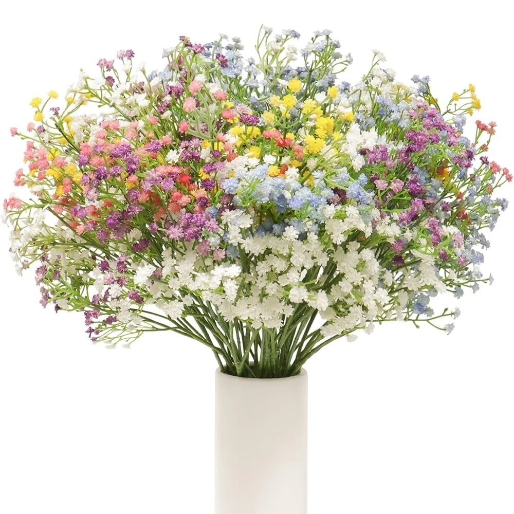 57 ซม.Babys Breath ดอกไม้ประดิษฐ์ Gypsophila ดอกไม้สําหรับงานแต่งงานตกแต่งบ้านสวนหลากสี