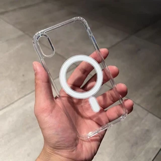 เหมาะสําหรับ iPhone XR X XS Max 11 12 13 14 15 16 Pro Max 7 8 Plus 13Mini 12mini 16E คลาสสิกโปร่งใสแม่เหล็กเคสโทรศัพท์