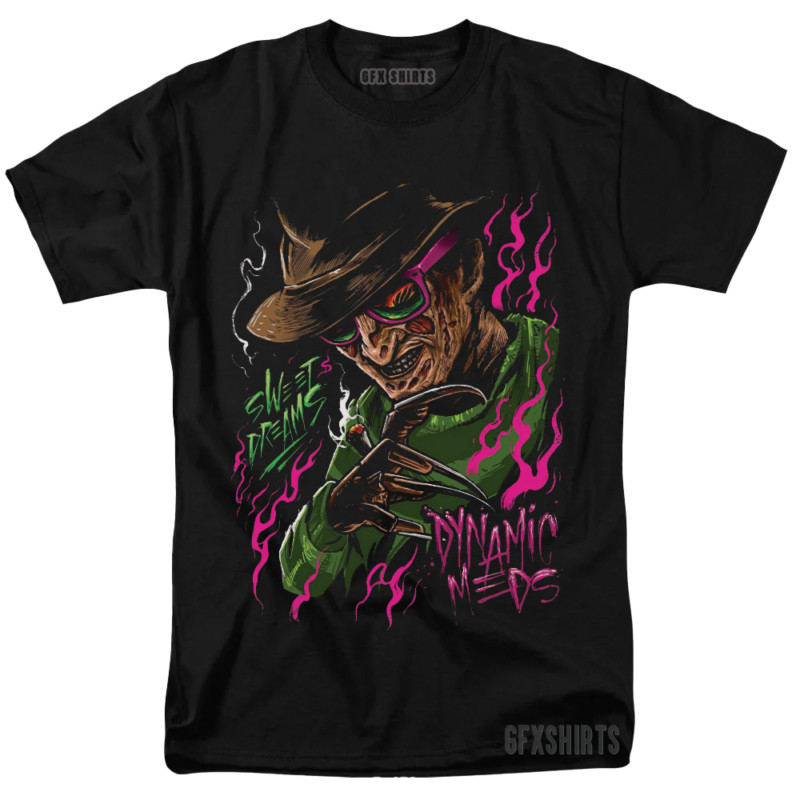 เสื้อยืดกราฟิกภาพยนตร์ Freddy Kruger Nightmare on Elm Street Horror Holloween