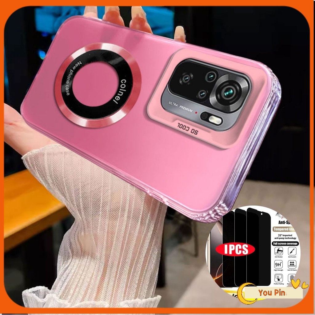 เคส + ฟิล์มกันรอยสําหรับ Redmi Note 10 10S Pro 4G Casing case เนื้อประณีตและหรูหราเคสโทรศัพท์ฝาครอบ