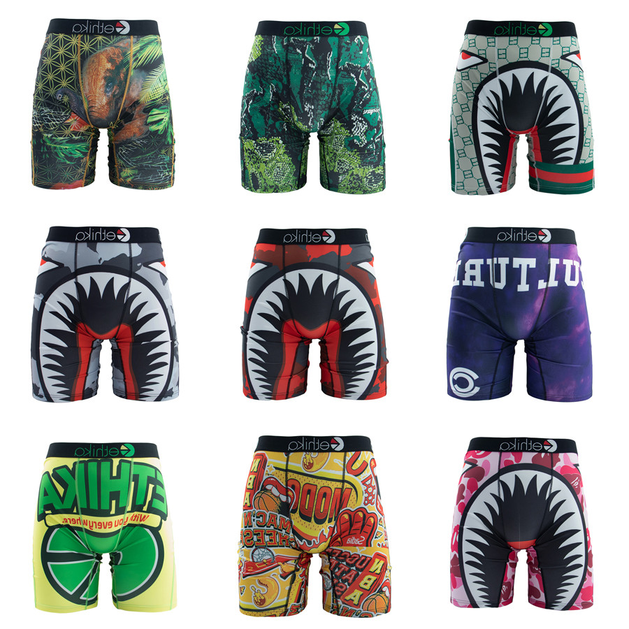 Ozpsd 1 ชิ้น Breathable พิมพ์กางเกงบุรุษ Plus ขนาด L-3XL ผู้ชายชุดชั้นในนักมวย
