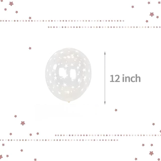 ส่งจากไทย ลูกโป่งใส 12 นิ้ว ลายดาว สำหรับตกแต่ง 5 ใบ ลูกโป่งวันเกิด star balloons กระดาษ ห่อขวัญ