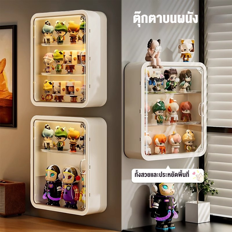 กล่องอะคริลิคใส กล่องใส่โมเดลแบบติดผนัง กล่องอะคริลิคใสใส่โมเดล ตุ๊กตา ถอดชั้นออกได้ แถมกาวติดผนัง ตั้งโชว์บนโต๊ะได้
