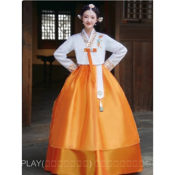 [ในสต็อก ขายร้อน] เสื้อผ้าผู้หญิงเกาหลี 4 สี สไตล์ชาติพันธุ์ ชุดยาวเกาหลี ชุดเจ้าหญิง Yanji ชุดถ่ายภ