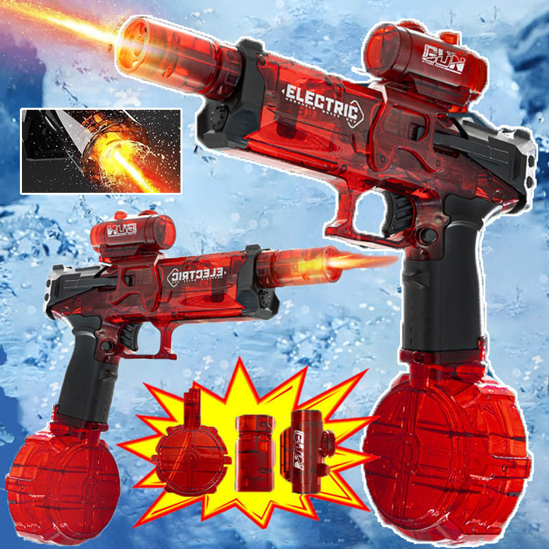 🔫2025รุ่นใหม่ล่าสุด🔫ปืนฉีดน้ำไฟฟ้า มีไฟ ความจุใหญ่ การปล่อยต่อเนื่องอัตโนมัติ ปืนฉีดน้ำของเล่น ยิงไกลแรงดันสูง water gun