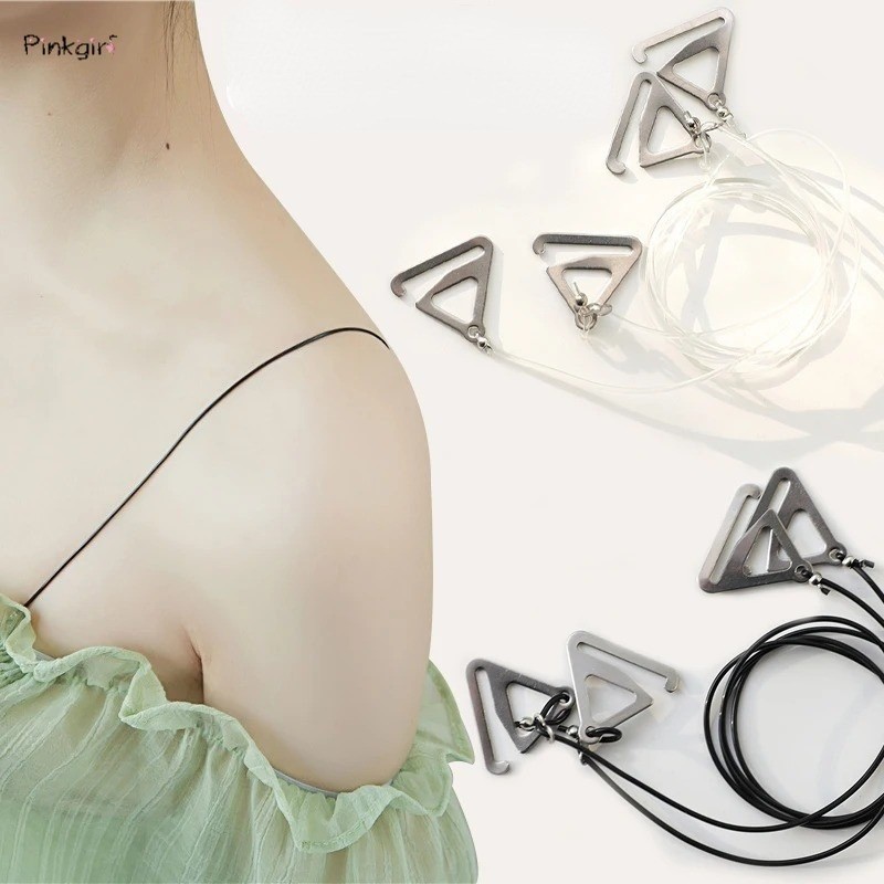 แฟชั่นทุกการแข่งขันปรับหัวเข็มขัดโลหะล้างชุดชั้นในสายรัดที่มองไม่เห็นโปร่งใสยืดหยุ่นชุดชั้นในเข็มขัดสายรัดไหล่ชุดชั้นในอุป