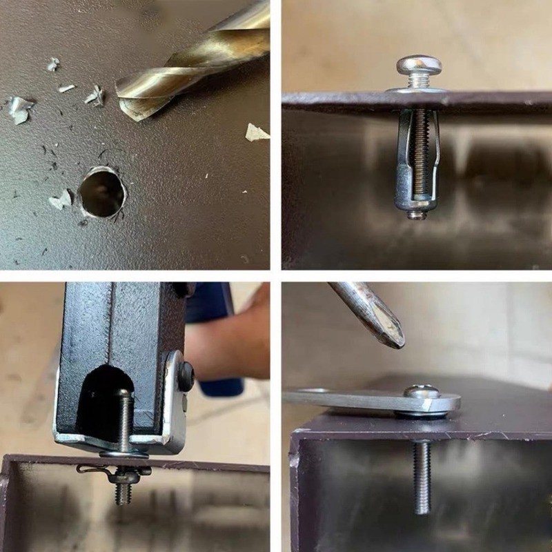 4 ชิ้น M4 M5 M6 M8 กลีบ Rivet ล็อคถั่วสกรูป้ายทะเบียนคงที่สําหรับรถยนต์รถสกรูเหล็กผิวโลหะสกรูแจ็คถั่ว