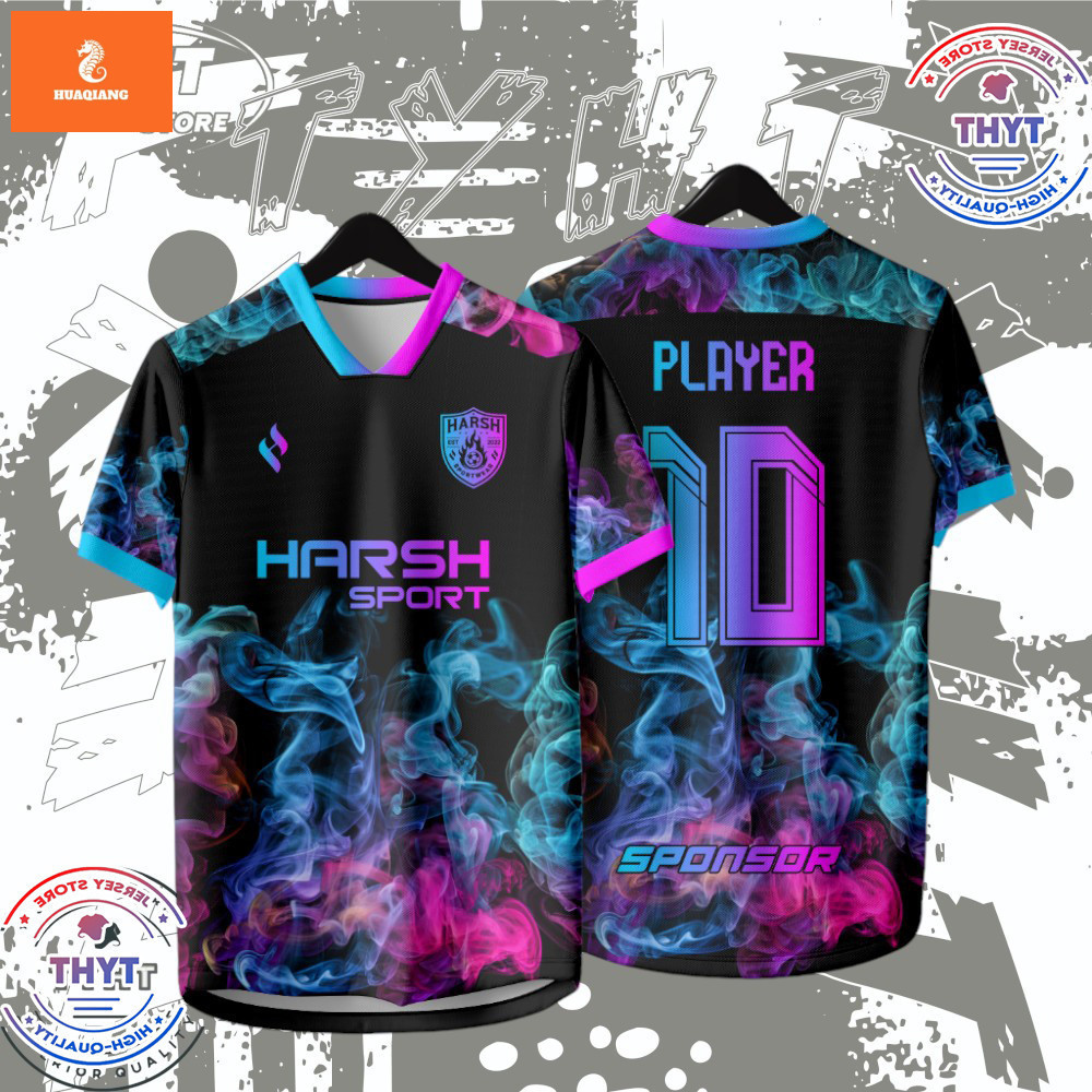 [ต้นฉบับ] เสื้อแข่งสโมสรฟุตซอล ฟรี Custom Name สีม่วงฟ้าผ่าออกแบบเสื้อฟุตบอลชายบอลคุณภาพสูงราคาถูกเสื้อ Unisex ชื่อที่กําหนดเอง/หมายเลข/ - รูปที่ 2