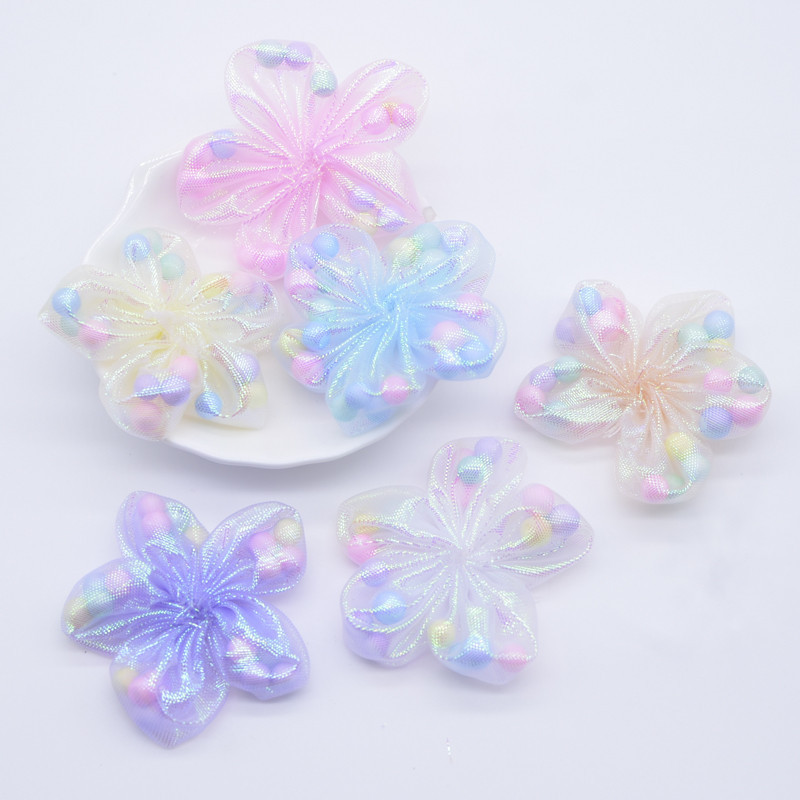 กิ๊บติดผม ลายดอกไม้ ขนาด 50 มม. สีแคนดี้ สําหรับตกแต่งเสื้อผ้า หมวก DIY จํานวน 12 ชิ้น