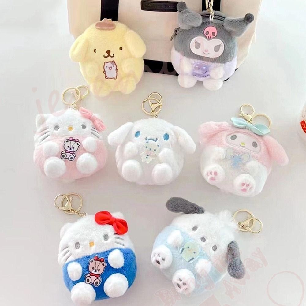 Jeremy1 กระเป๋าเครื่องสําอาง กระเป๋าหูฟัง จี้ตุ๊กตาการ์ตูน Cinnamoroll Kuromi Pompompurin Melody ขนาดเล็ก แบบพกพา