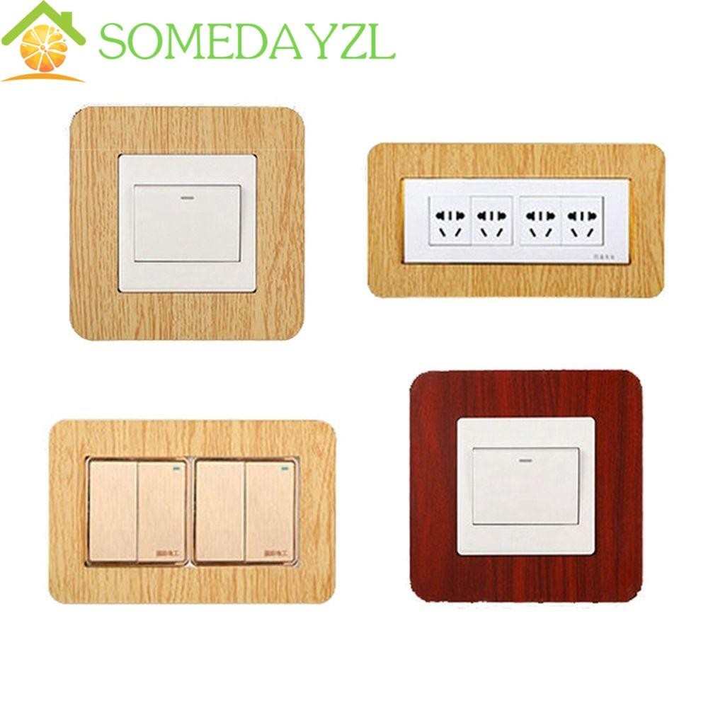 Somedayzl สติกเกอร์ติดสวิตช์ไฟ กันฝุ่น เรียบง่าย ไม่ทิ้งรอย ตกแต่งห้องนั่งเล่น ฝาครอบป้องกันสวิตช์