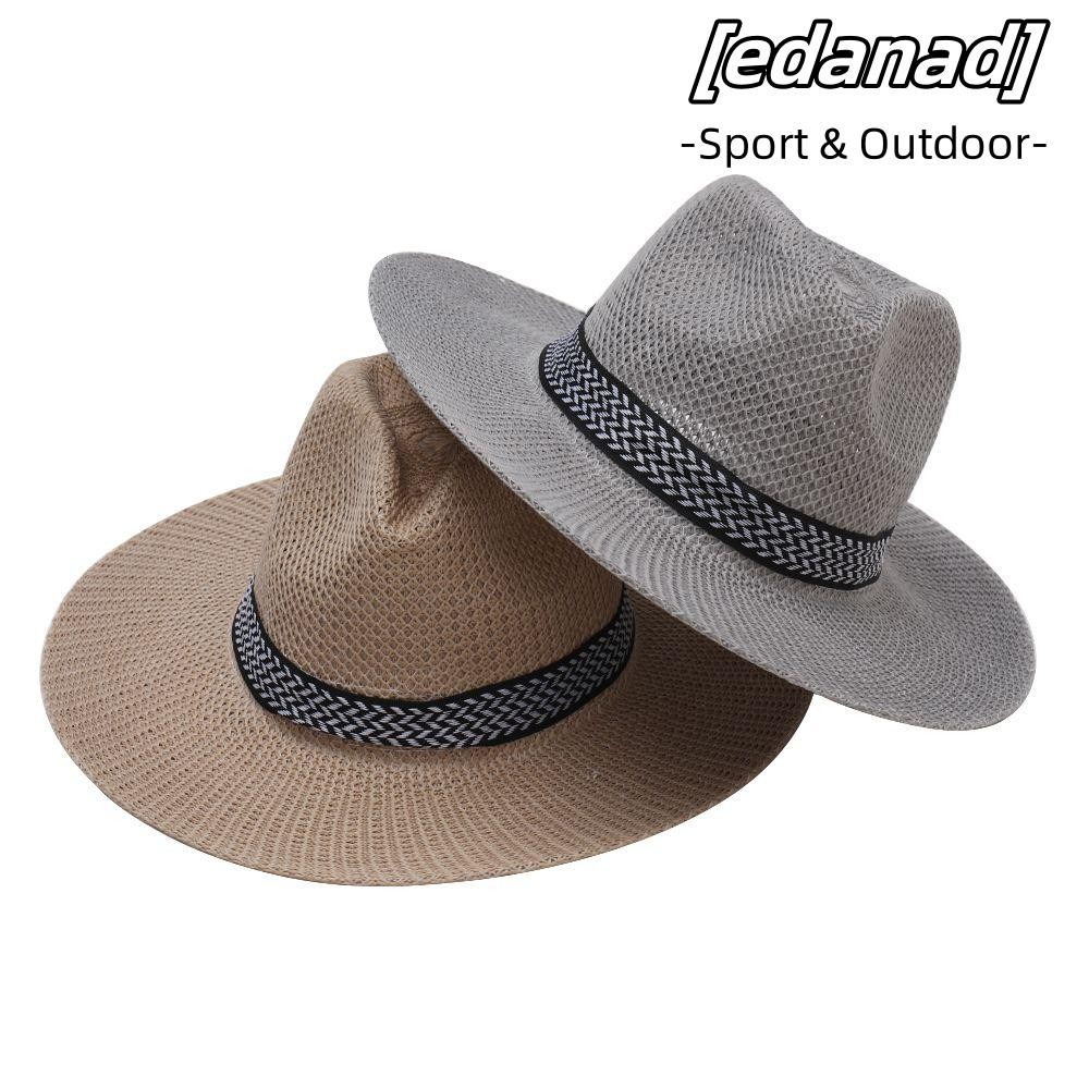 Edanad หมวกฟาง หมวกฟาง เดินทาง Fedora หมวกชายหาด แจ๊ส ฤดูร้อน