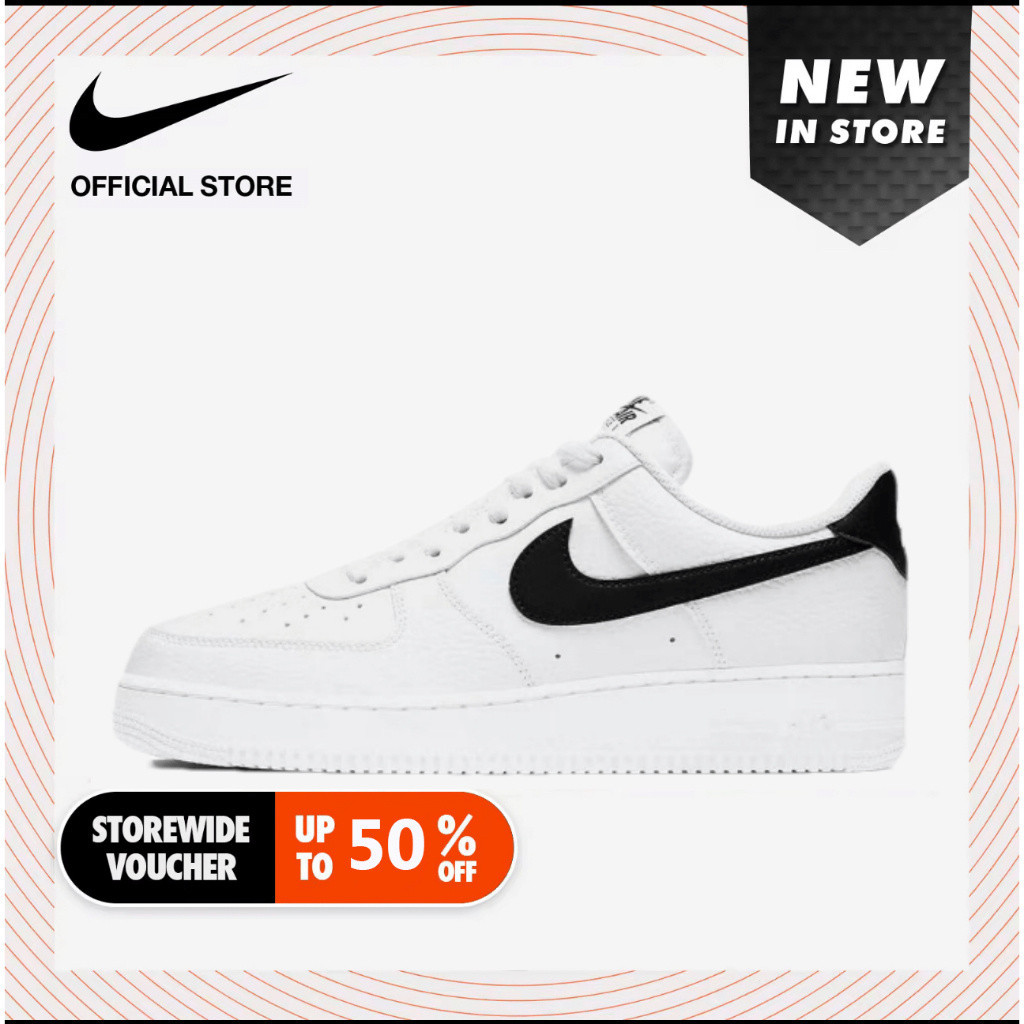 Nike Air Force 1 low Nike รองเท้าผ้าใบ Air Force 1 07 สีขาว สีดํา CT2302-100 (ของแท้ 100%)