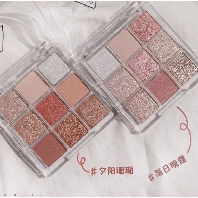 Xiaoyumi 0122 อายแชโดว์พาเลททาตา 9 สี เนื้อดินน้ำมัน เนื้อใยไหม แมทประกายชิมเมอร์ เบลนด์สีตาสวย ติดทน กันน้ำ กันเหงื่อ