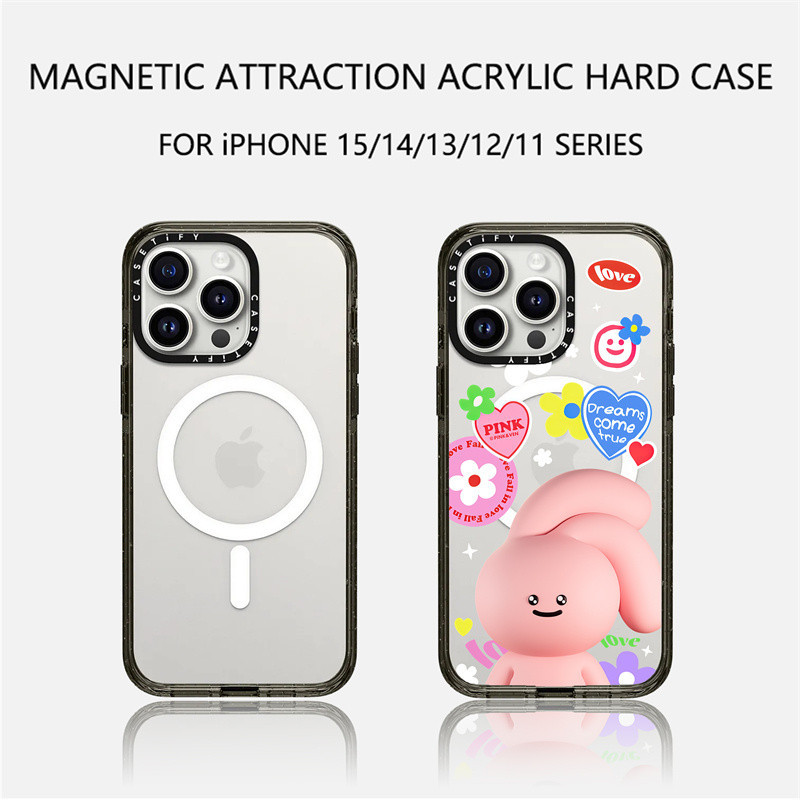 Casetify X LOVE FANTASY เคสโทรศัพท์มือถืออะคริลิค TPU แข็ง ขอบสีใส พร้อมกล่อง สําหรับ Apple IPhone 12 13 14 15 Pro Max