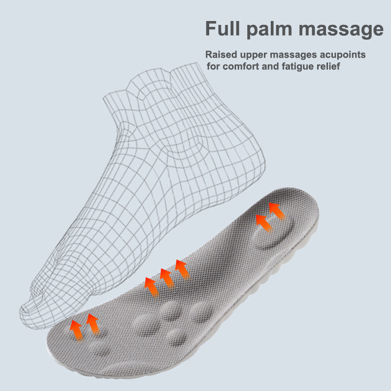 ความยืดหยุ่นสูง Latex Sport Insoles แผ่นรองเท้านุ่ม Arch สนับสนุน Orthotic Insoles Breathable ระงับกลิ่นกาย Shock Absorption Cushion